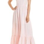 AQUA Pink Striped Maxi Sleeveless Spaghetti Straps Long Dress 100% Cotton Small Photo 14