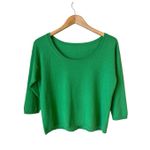 Ann Taylor  100% Cashmere Kelly Green 3/4 Sleeve Sweater Size M Photo 2