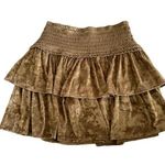 Aerie  Light Brown Velour Smocked Waist Skirt Photo 0