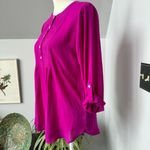 Counterparts Bright Pink 1/2 Button‎ Blouse w/ Button Up Sleeves size Small Photo 1