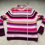 A New Day  Women's Pink Striped Boxy Crewneck  Sweater - Size L - VGUC - Stretch Photo 4