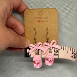 Handmade Pink Bow and Strawberry Milk Earrings Photo 2