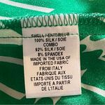 Milly  by New York Green Silk Blouse Top Black Trim Size 2 Photo 4