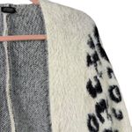 Roffe Leopard Print Ivory Black Soft Fuzzy Knit Shrug Open Front One Size Size undefined Photo 9