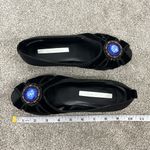 C. Label Size 8 Black Peep Toe Strappy Flats with Beaded Decorative Stone Toe Photo 10