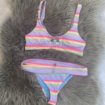 Zumiez JV by Jac Vanek Rainbow Stripe Bralette Bikini Photo 1