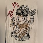 Key Closet Monkey King Women’s Cream Short Sleeve Shirt Size Medium Photo 4