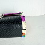 Handmade  Top Handle Wood Fabric Handbag Purse Scandinavian Abstract Artsy OOAK Photo 5