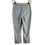 Joie  High Waist Belted Trouser Pants‎ in Neutral Grey Cream Plaid, Size 8 Photo 7