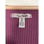 Free People Santa Clara Oversized Waffle Knit V Neck Long Sleeve Top Purple Sz M Photo 2