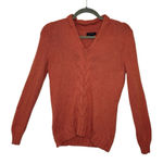 Banana Republic  Coral Pink Cable Knit Sweater Hooded Preppy Cabincore S Photo 0