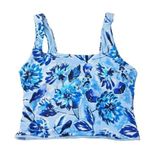 ANDIE NWT  Swim The Siren Athletic Cropped Tankini Top L Bluf Blue Floral #3113 Photo 9