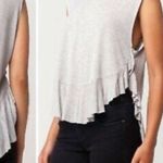 Free People We The Free Uptown Ruffle Tank in Grey Heather Size Small Photo 5