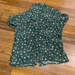 Sag Harbor Vintage  Petite Green Floral Short Sleeve Button Up Shirt Size Medium Photo 2