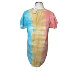Ultra Flirt  Pocketed Tie Dye Puff Short Sleeve Crew Neck Mini Sweatshirt Dress Photo 3