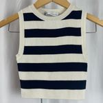 ZARA Knit Small Crop Top Tank Top Retro Academia Nautical Striped Photo 1
