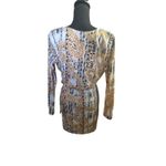 Bebe  Silver & Gold Sequin Wrap Dress Size S Photo 8