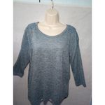 Absolutely Famous  women LG Blue Long Sleeve Embroidery Tunic Round‎ Neck Photo 2