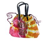 Victoria's Secret Tote Bag Snap Cinch Bag Pockets Yellow Pink New Large Photo 2