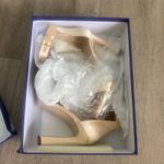 Stuart Weitzman  Blush Silk Satin‎ Square Nudist Heels Strappy Sandal Size 6 NIB Photo 8