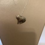 Cute Vintage Cat necklace sterling 925 chain Photo 2