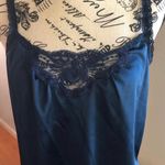 Vintage Teal Blue Olga Brand Feminine Satin and Lace Camisole size 36 Size M Photo 1