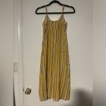 Mimi Chica Dress Yellow Striped button up dress lightweight Photo 7