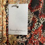 Three Eighty Two Sheer Flowy Snake Skin Print Dress with long sleeves Brown Size M Photo 2