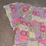 Anthropologie  Robin Patchwork Floral Tiered Ruffle Babydoll Swing Mini Dress L‎ Photo 6