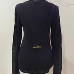 Sam Edelman Mesh Black Long Sleeve Top Photo 1