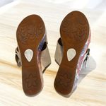 Born Curstyn White Leather Floral Mosaic Platform Wedge Mule Shoe Size 8M Women Photo 3