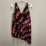 Torrid  Black Pink Asymmetrical Abstract Pattern Swim Dress 2X or 18/20 Photo 7