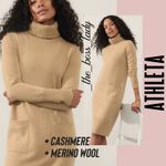 Athleta sweater dress cashmere merino wool knit turtleneck cozy Large Photo 9