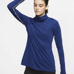 Nike  Blue & Black Pro Warm Women’s Long-Sleeve Metallic Top - Size Medium Photo 0