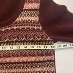 Eddie Bauer Women's Wool Sweater Burgundy Fair Isle Nordic Size M Y2K Preppy Photo 7