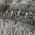 Badgley Mischka Black Lace Strapless Formal Dress Size 2 Beaded Empire Waist Photo 7