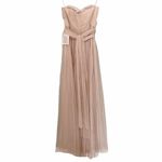 Birdy Grey NWT  Tulle Christina Dress Sandy Taupe Full Length Gown Size Small NEW Photo 5