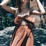 ZARA dress brown mini bow sleeveless ruffle bohemian wedding summer vacation Photo 5