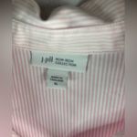 J. Jill XL Oversized Pink Pin Striped Summer Cotton Button Down Tunic Shirt Photo 9