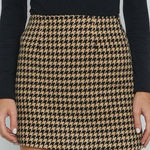 Moodie Houndstooth Mini Skirt Tan Photo 0