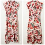 Sea New York Lanie Floral Smocked Midi Dress 100% Silk Pink floral Size Medium M Photo 1