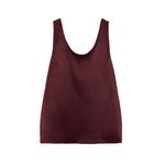 ZARA NWT Satin Silky Camisole Top Blouse Large Burgundy/ Wine Photo 2