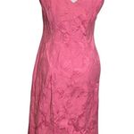 Lavia 18 Pink Floral Overlay Appliqué Sheath Dress Size M Photo 3