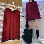 LANEUS viscose cashmere blend top XL Red Photo 2