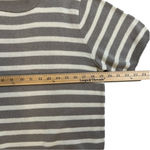 Alfred Dunner  taupe and white striped short sleeved roundneck sweater, size S Photo 1