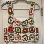 Mexicali Blues NWT  OS White Rainbow Crochet Crop Top Tank Granny Square Cotton Photo 0