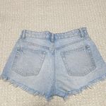 ZARA  Faded Blue Ripped Denim Shorts Photo 4
