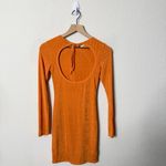 Peppermayo NWT  French Mood Mini Dress Orange Long Sleeve Open Back Womens Size 4 Photo 9