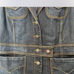 Tommy Hilfiger Blue Jean Jacket with Tan Stitching Photo 2
