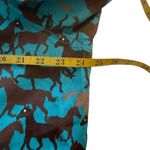 Toffee Apple Womens Jacket XL Teal Brown Horse Print Collared Equestrian Novelty Blue Photo 6